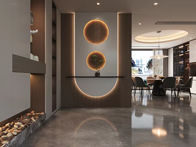 Modern Foyer Hallway With Lighting Decor And Smooth Floor 3d model