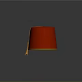 Elegant Red Traditional Hat Featuring Yellow Trim And Hanging Tassel Detail Design