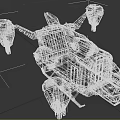 3D Model Of Futuristic Black Fighter Jet With Multiple Engines