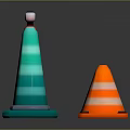 Various Colorful Striped Traffic Cones With Illuminated Design And Stable Base