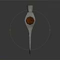Traditional Axe Weapon With Polished Metal Head And Brown Wooden Handle