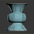 Elegant Blue Ceramic Vase Featuring Unique Textured Design And Decorative Base