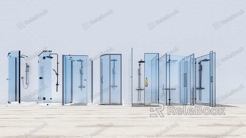 Modern Shower Room Shower Room Shower Room Hotel Glass Rain Partition Glass Door Bathroom model