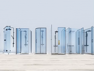 Modern Shower Room Shower Room Shower Room Hotel Glass Rain Partition Glass Door Bathroom 3d model