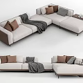 Modern corner sofa multiplayer corner sofa 3d model