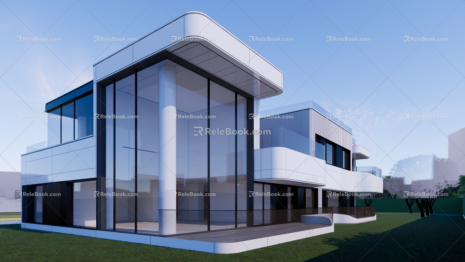 Modern single-family villa art high-end custom single-family villa 3d model