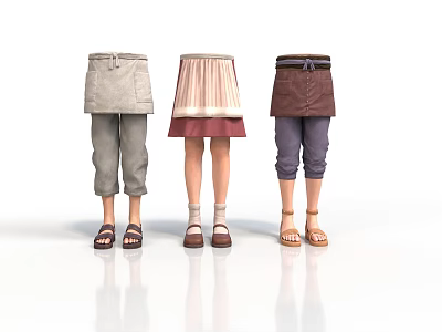 Stylish Aprons For Daily Household Use With Different Colors And Designs 3d model