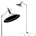 Modern Floor Lamp With Conical Shade And Adjustable Metal Stand For Living Room