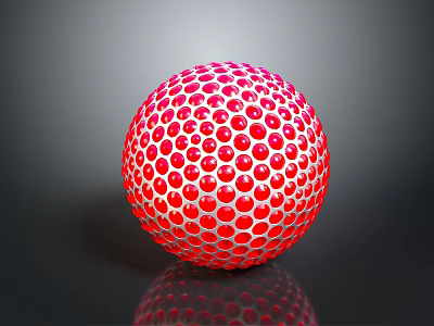 Decorative Red Daily Life Product Ball With White Dots Surface And Glossy Finish 3d model