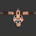 Steampunk Style Unique Weapon With Copper Body Wooden Handle And Intricate Mechanical Details