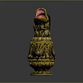 Decorative Golden Black Elephant Shaped Pitcher With Intricate Carved Patterns As Household Living Accessory