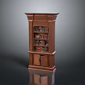 Traditional Wooden Bookcase With Multiple Shelves Filled With Books And Bottom Storage Cabinets