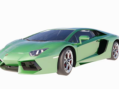 Green Lamborghini Luxury Sports Car With Sleek Exterior And Alloy Wheels 3d model