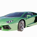 Green Lamborghini Luxury Sports Car With Sleek Exterior And Alloy Wheels
