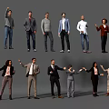 Diverse Group of People in Business and Casual Attires With Different Standing Poses