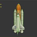 Space Shuttle Model With Orange External Tank White Orbiter And Solid Rocket Boosters 3d model