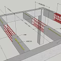 Structural Construction Drawing Showing Reinforced Concrete Beams With Steel Rebar Details