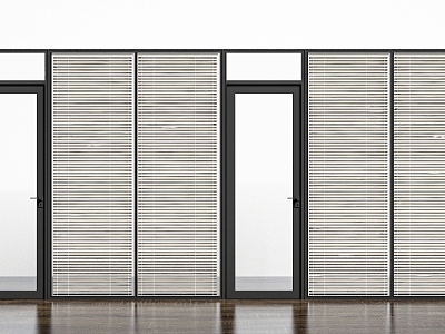 Office glass partition louver partition 3d model