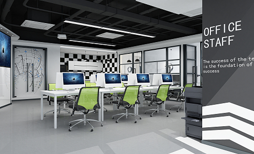 Industrial LOFT Public Office Area Office 3d model