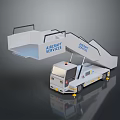Aircraft Service Vehicle With Mobile Stairway For Passenger Boarding At Airport