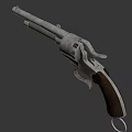 Vintage Revolver With Metal Texture Wooden Grip And Old Era Design