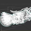 Futuristic Modern Motorcycle With Sleek Metallic Body And Streamlined Aerodynamic Structure