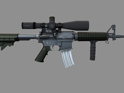 AR4 Rifle, Rifle, Submachine Gun, Machine Gun, Machine Gun, Carbine, Gun, Low Face, Low Model, Simple Model, Film and Television Realism 3d model