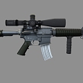 AR4 Rifle, Rifle, Submachine Gun, Machine Gun, Machine Gun, Carbine, Gun, Low Face, Low Model, Simple Model, Film and Television Realism 3d model