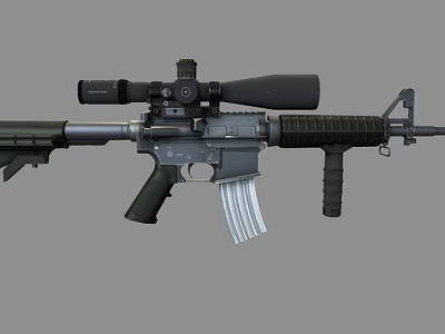 High Performance Tactical Rifle With Sniper Scope Detachable Magazine And Ergonomic Grip 3d model
