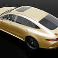 Golden Luxury Sports Coupe With Sleek Body Design Black Alloy Wheels And LED Headlights