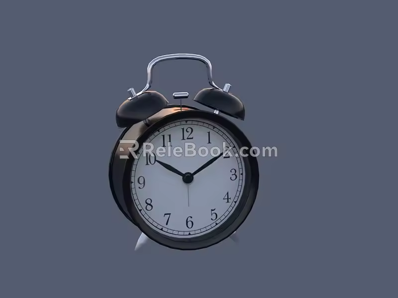 Alarm clock ornaments retro style 3d model