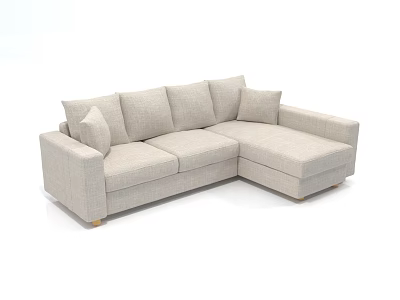 Light Gray Upholstered Sectional Sofa With Plush Cushions And Modern Design For Living Room 3d model