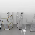 Modern Shower Sauna Glass Enclosures With Transparent Design Multiple Styles Gold Accents