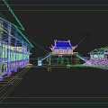 Traditional Chinese Ancient City Gate Tower With Stone Archway And Open Square Area
