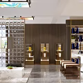 Modern Bookstore Interior With Well Organized Bookshelves And Front Counter Displaying Various Books