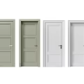 Light Green And White Modern Panel Swing Doors With Classic Designs 3d model