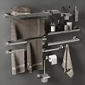 Modern Bathroom Accessories Set With Towel Racks Towels Toiletries And Toilet Paper Holder