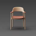 Sleek Modern Armchair with Light Wooden Frame Brown Upholstered Seat and Smooth Lines