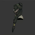 Female Fantasy Character Creature 3D Model With Braided Hairstyle And Pointed Ears
