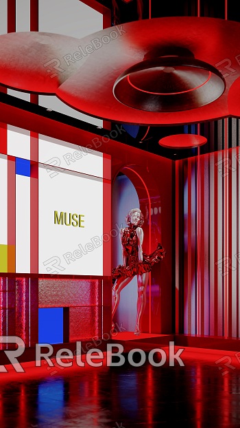 Cyberpunk Mondrian Bar Home Background Wall model