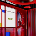 Cyberpunk Mondrian Bar Home Background Wall 3d model