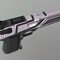 Modern Sci Fi Pistol With Silver Black Color Scheme And Pink XINUOPO Logo
