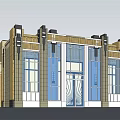 Art Deco Entrance Gate Design With Geometric Patterns Glass Panels And Columns