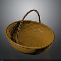 Orange Woven Storage Basket With Handle For Home Decor And Organization Use