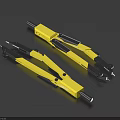 Yellow and Black Compasses with Metal Design for Precision Drawing Work 3d model