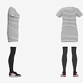 Striped Short Sleeve Dress With Black Knee High Socks And Red Sneakers