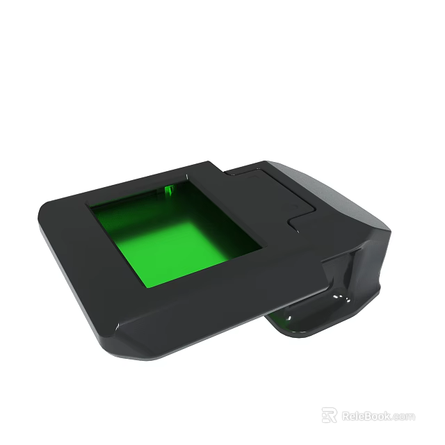 Black Electronic Device With Green Screen And Modern Compact Design 3d model 