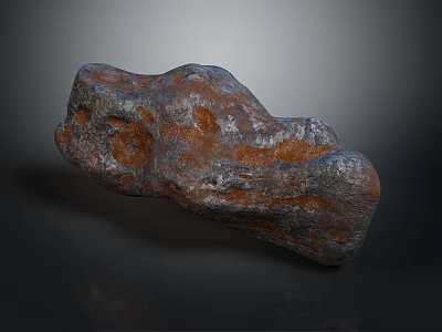 Natural Rusty Gray Rock With Rough Surface And Geological Texture 3d model