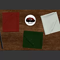 Mannequin In Red Coat And Green Pants With Fabric Pieces And Ruler On Wooden Table