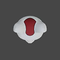 Cartoon White Cat Game Anime Character With Red Ears And Golden Plaque